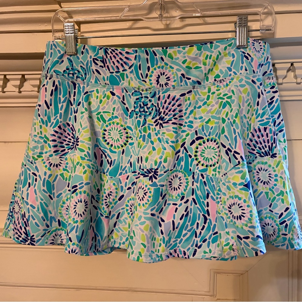 Lilly Pulitzer Luxletic Blue tropical Skirt Sz Medium